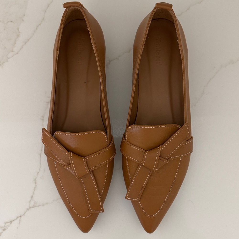 Flattered Tan Leather Flats - Picture 2 of 7